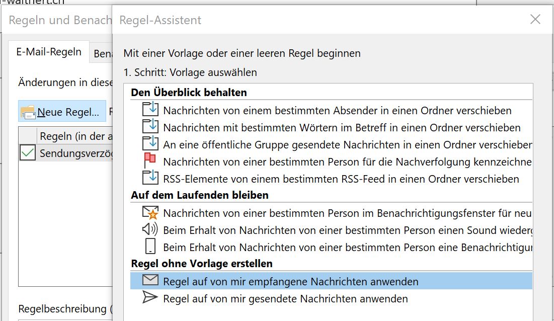 Shortcuts Microsoft Outlook Regeln