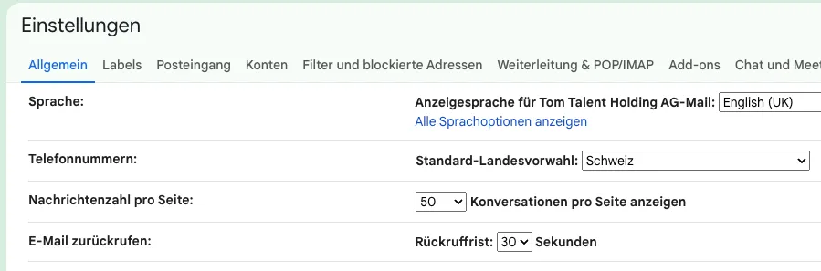 Shortcuts Google Mail