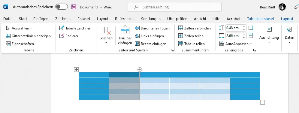 Tabellen in Microsoft Word